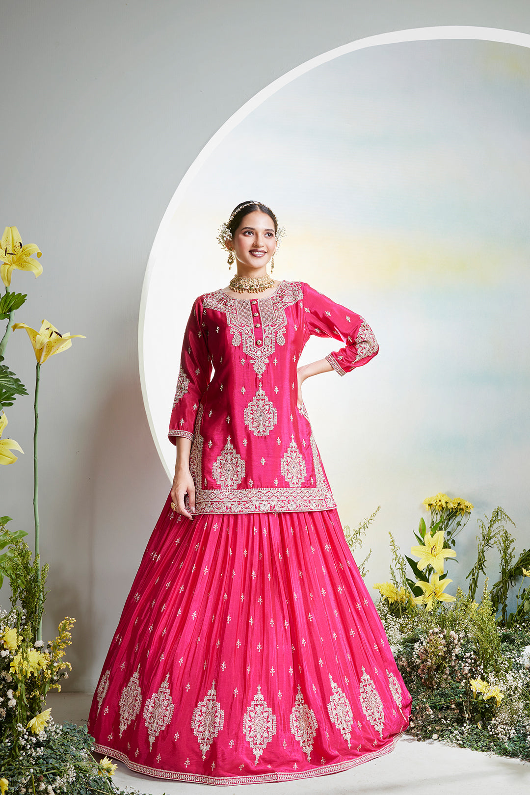 Short Kurti Bandhani Lehenga