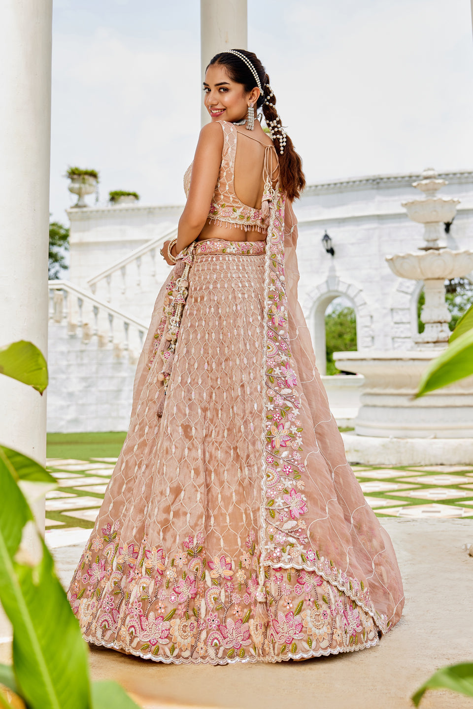 Sunehri Pehar Organza Lehenga Set