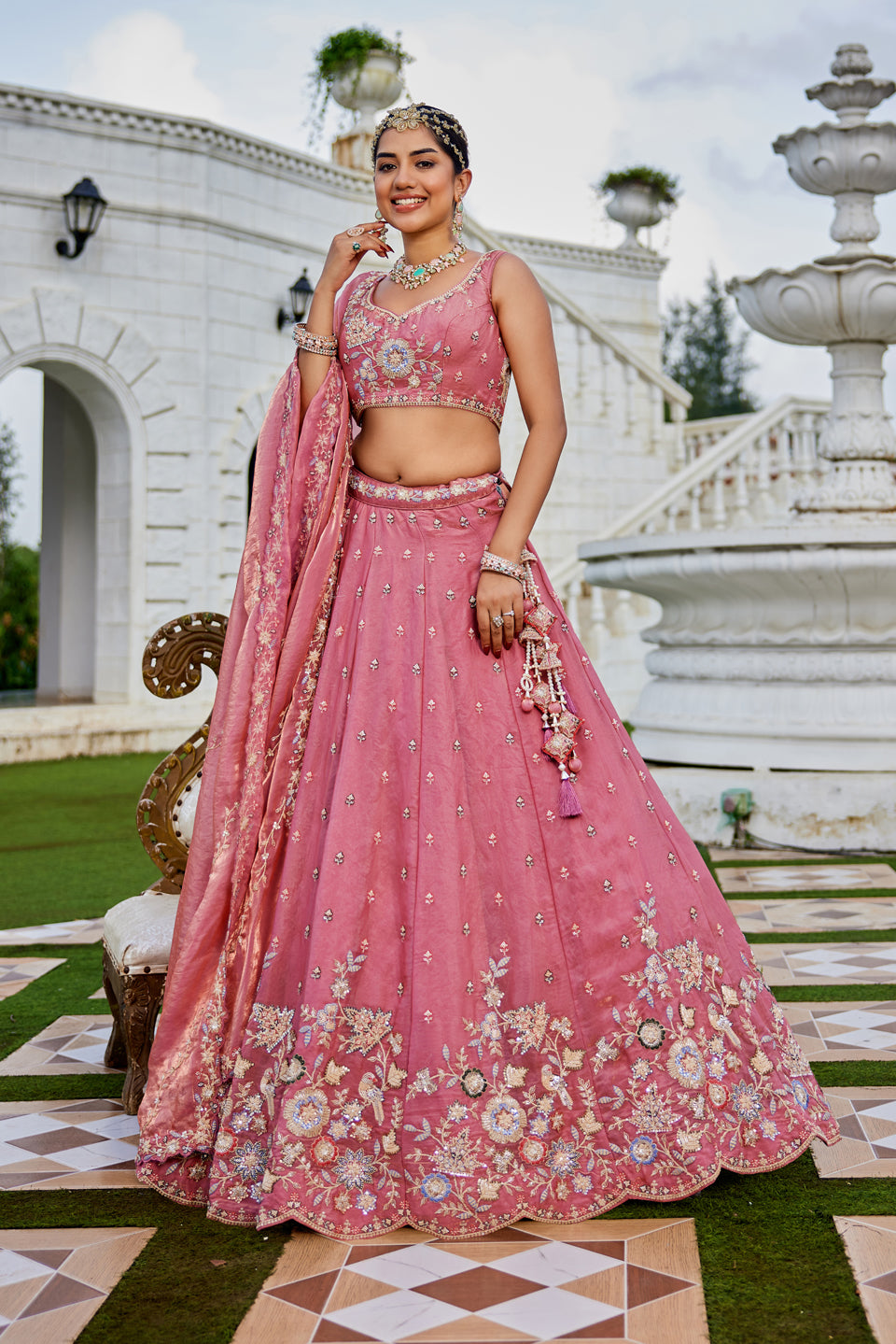 Gulabi Sitara Shimmer Lehenga Set