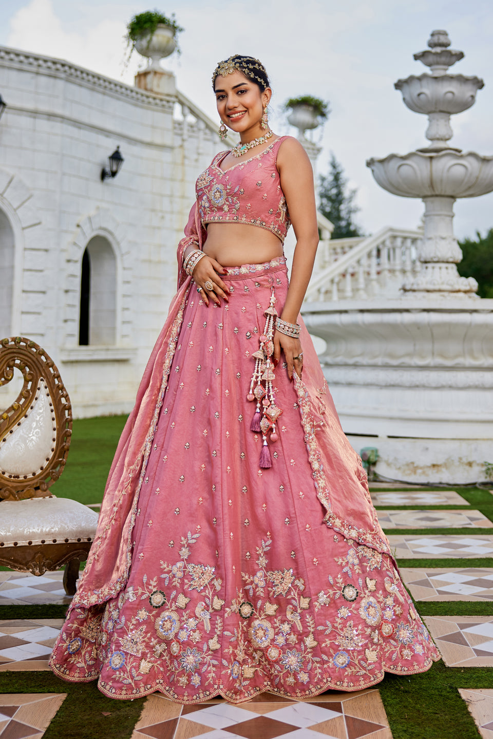Gulabi Sitara Shimmer Lehenga Set