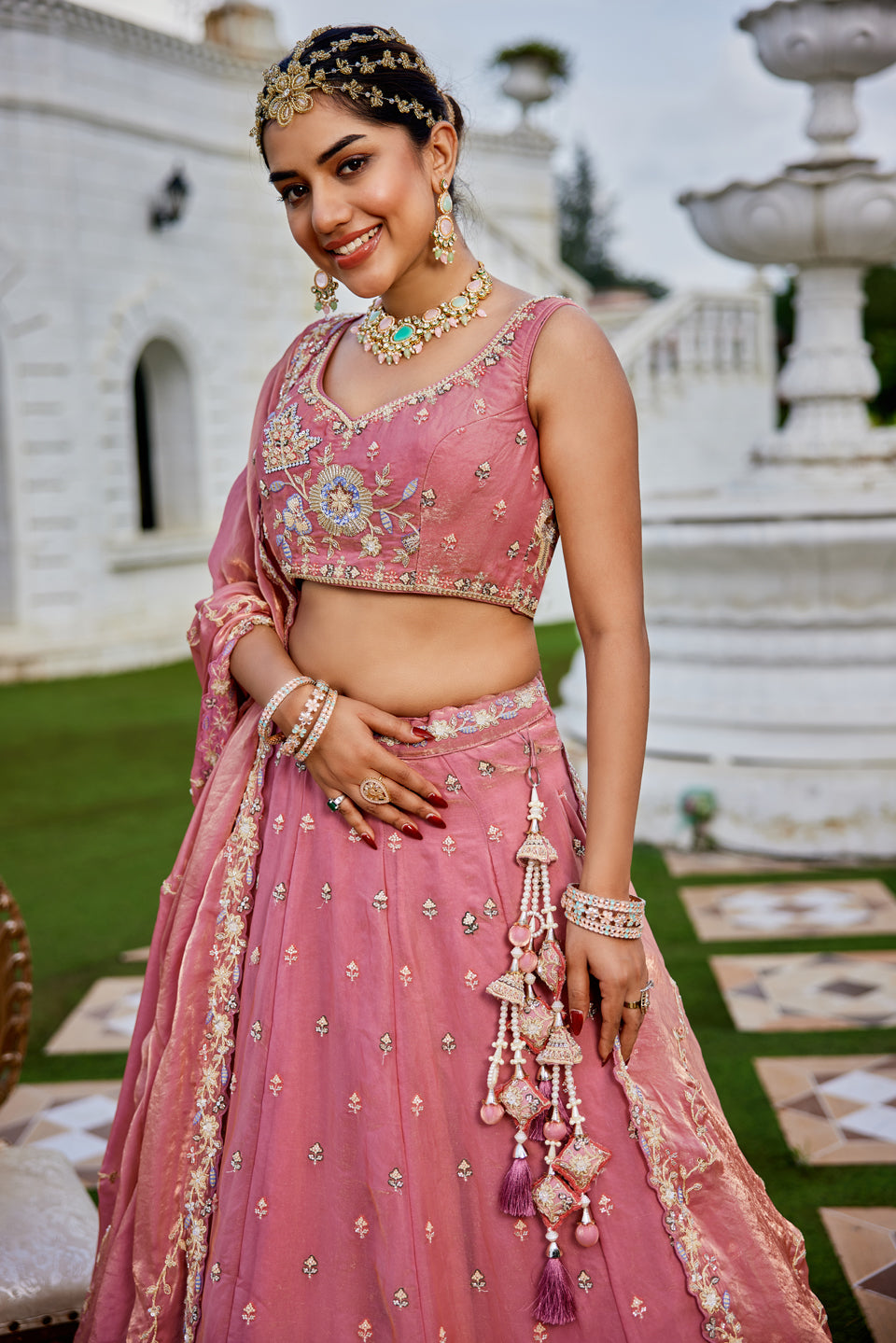 Gulabi Sitara Shimmer Lehenga Set