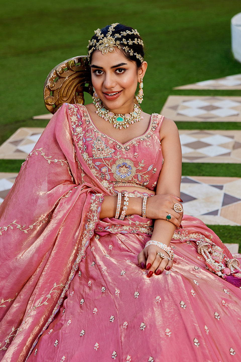 Gulabi Sitara Shimmer Lehenga Set