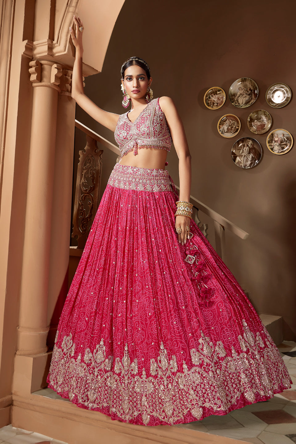 Kat-Dana Bandhani Lehenga