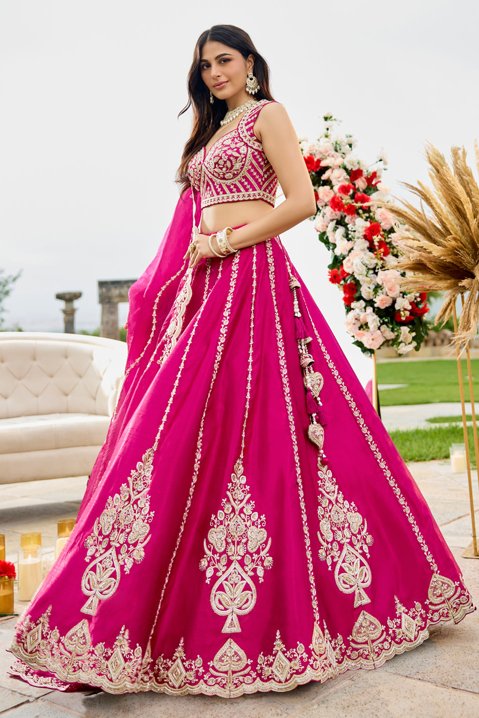 Gulabi Adaa Dark Pink Shimmer Lehenga Set