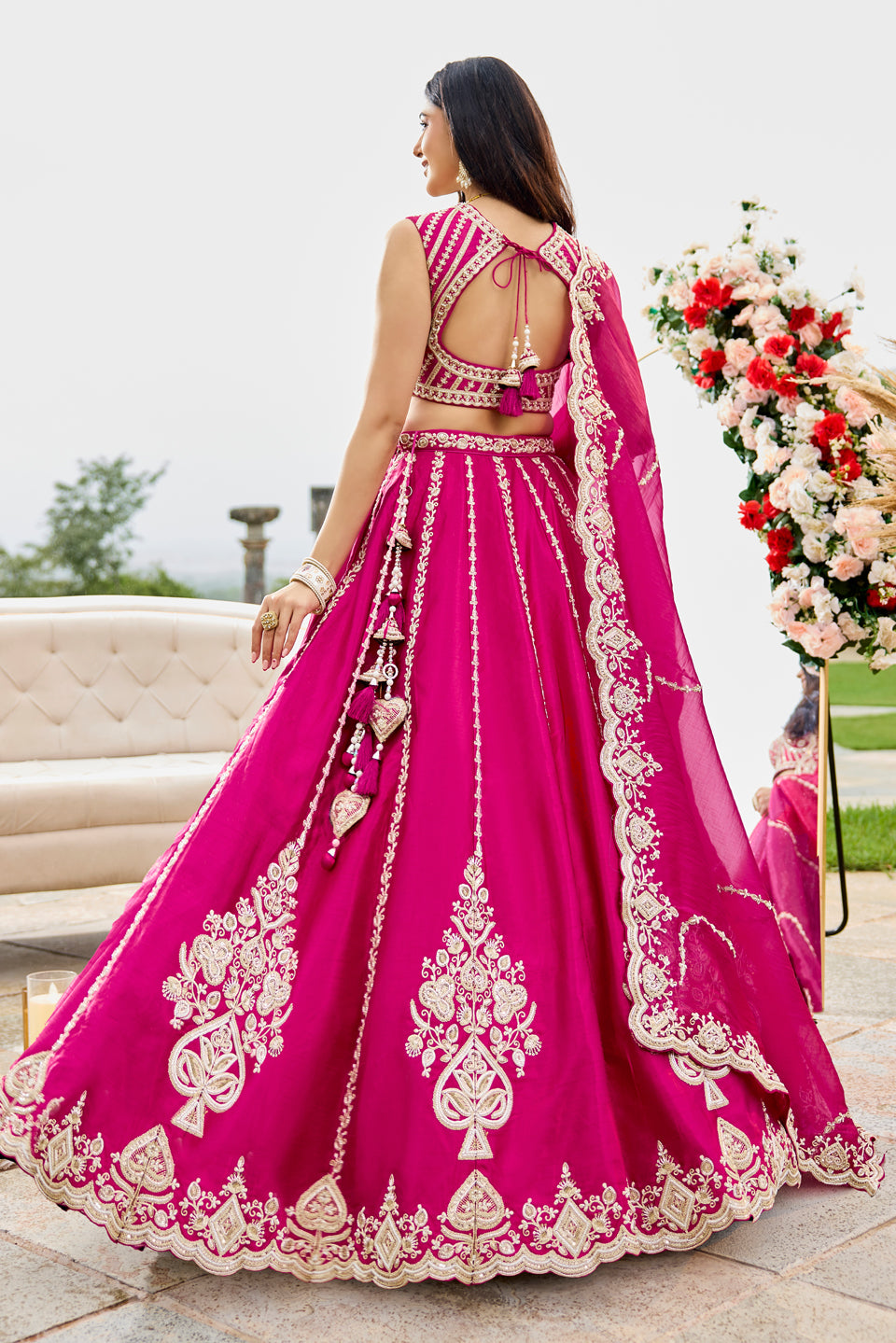 Gulabi Adaa Dark Pink Shimmer Lehenga Set