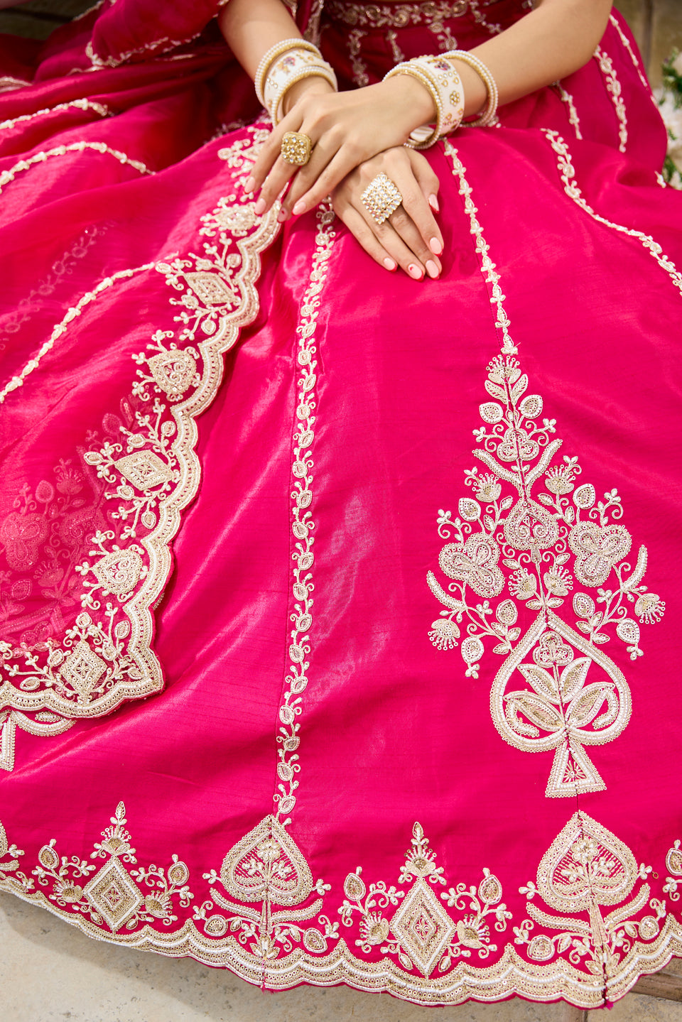 Gulabi Adaa Dark Pink Shimmer Lehenga Set