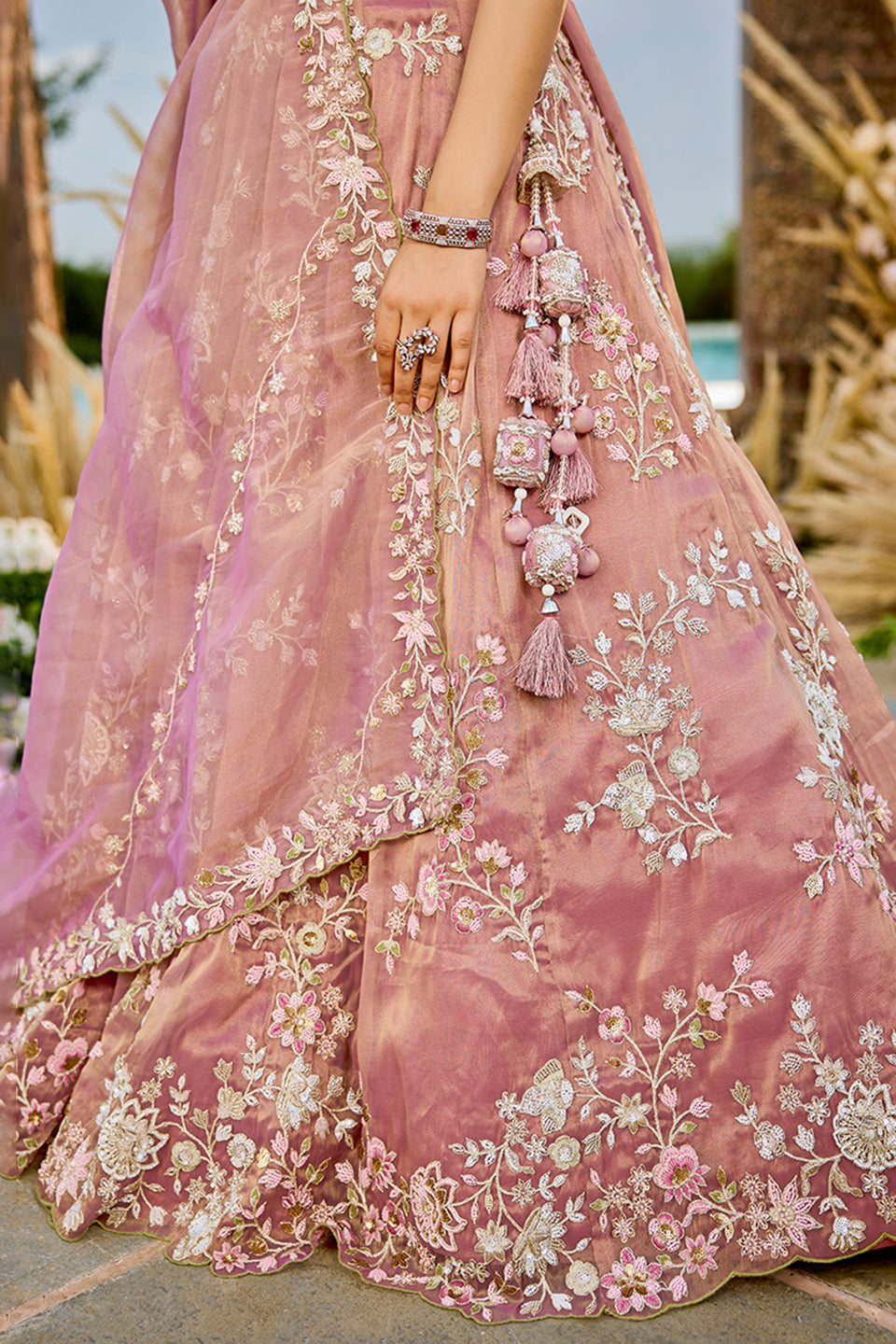 Gulabi Adaa Pink Organza Lehenga Set