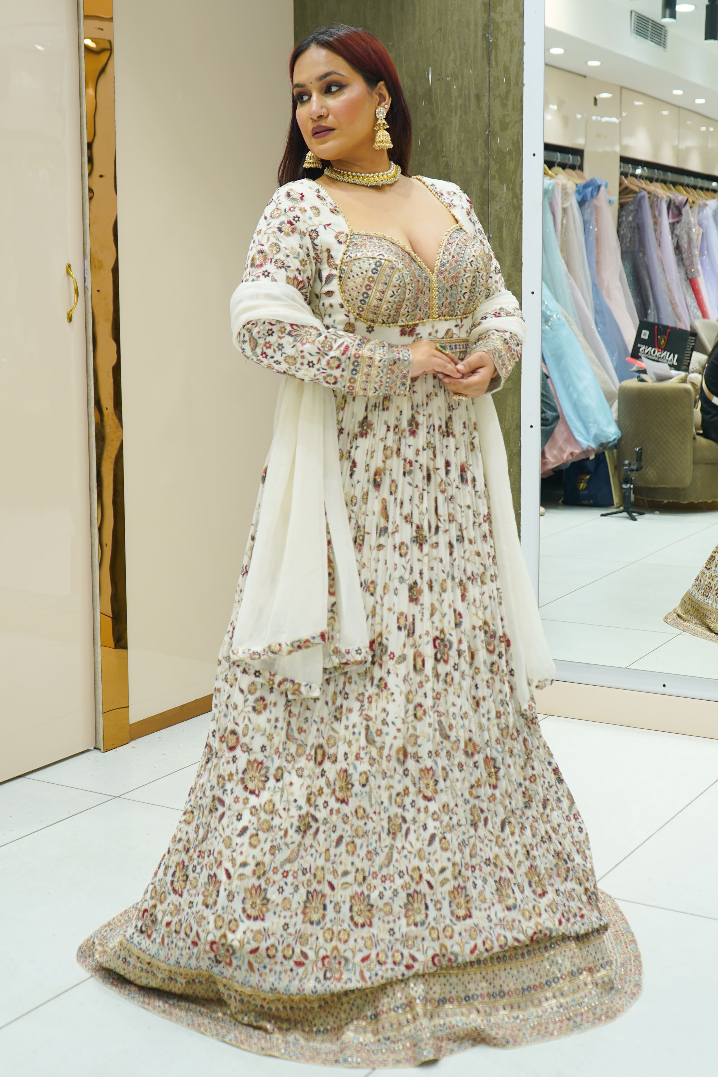 Kashmiri Kadhai Anarkali Suit
