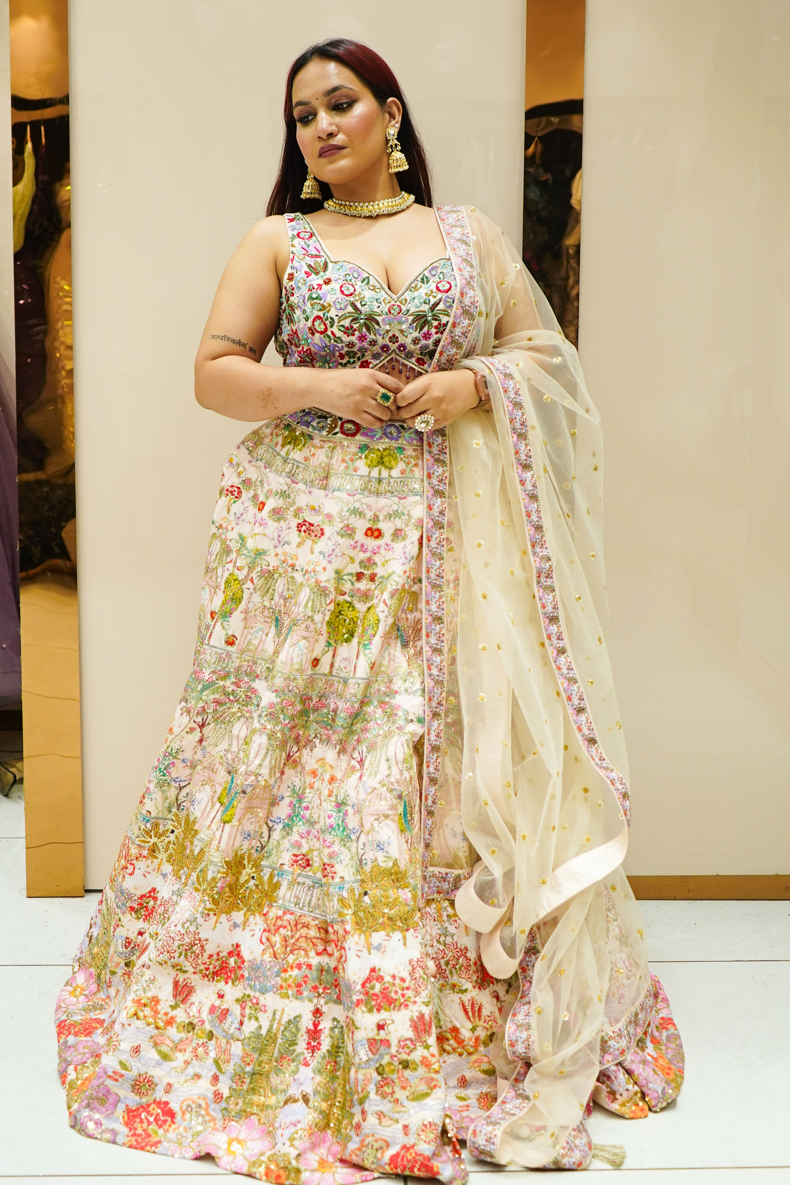 Designer Blouse Silk Lehenga