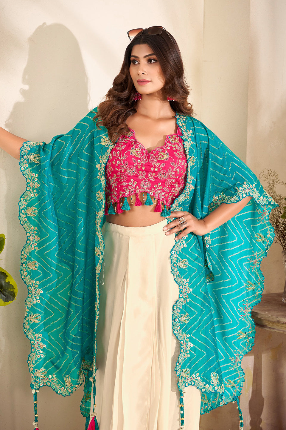 Rang-e-Meher Multicolour Georgette Indowestern Set