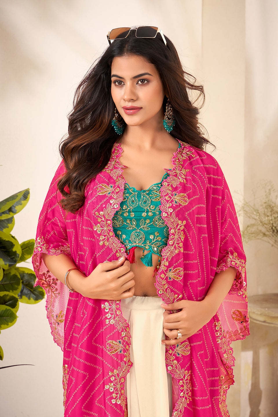 Rang-e-Sitaara Multicolour Georgette Indowestern Set