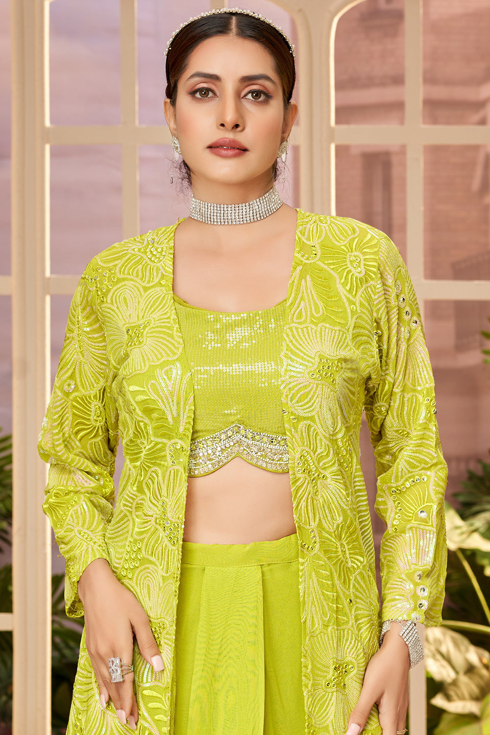Noor-e-Riwaayat Lyril Georgette Indowestern Set