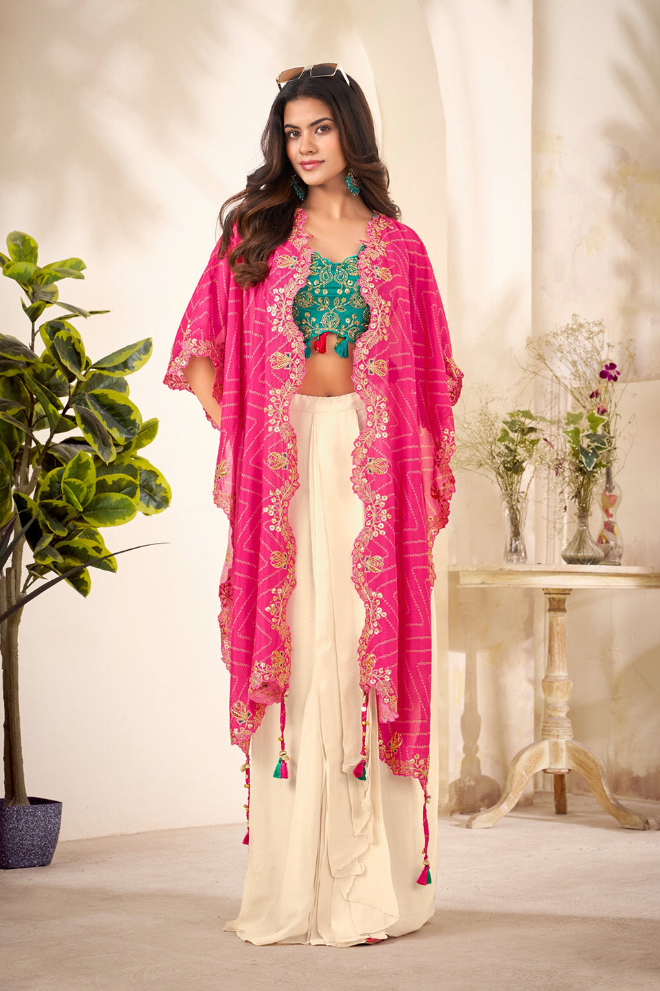 Rang-e-Sitaara Multicolour Georgette Indowestern Set