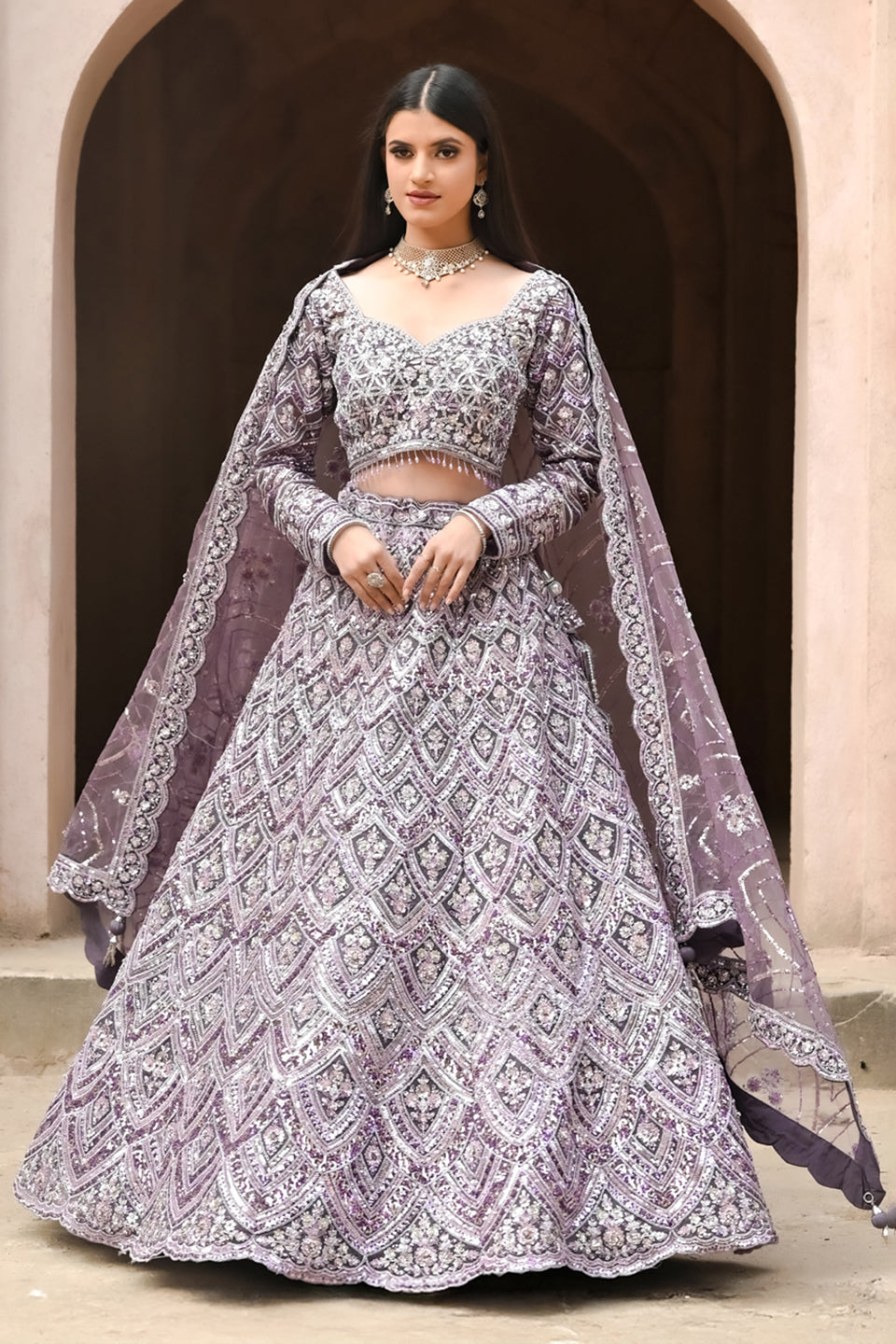 Full Sleeve Sequin Jarkan Lehenga