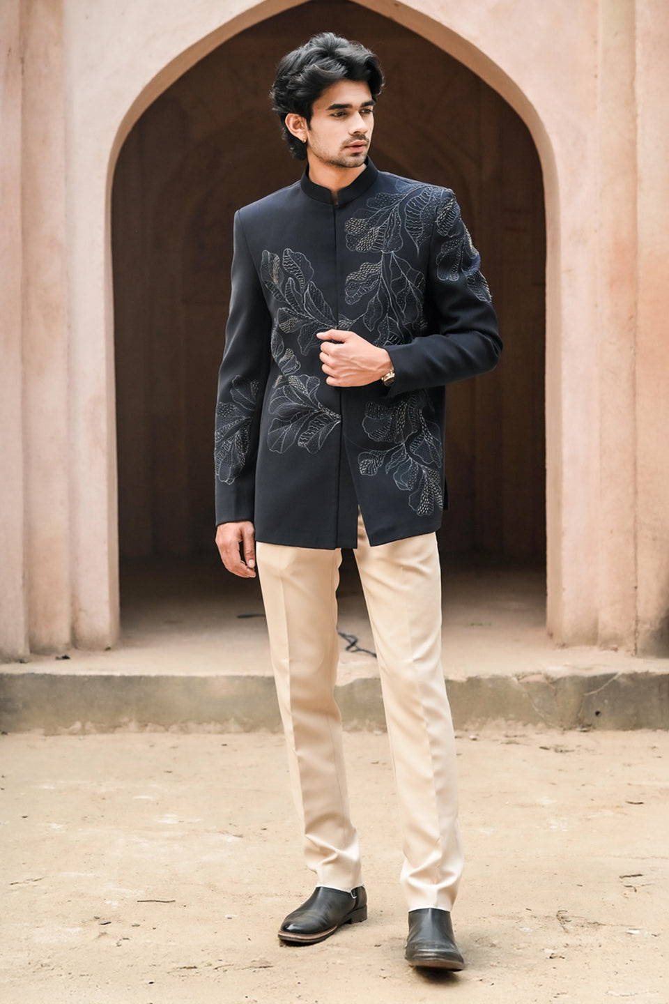Japanese Fabric Jodhpuri Bandhgala